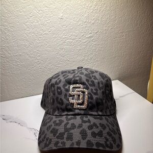 Fanatics Gray Leopard Print Hat with Rhinestone Logo